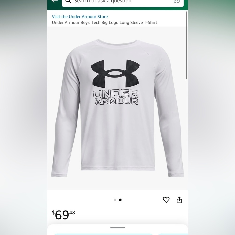 Under Armour Boys' Tech Big Logo Long Sleeve T-Shirt